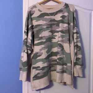 Comfy long sleeve camo sweater